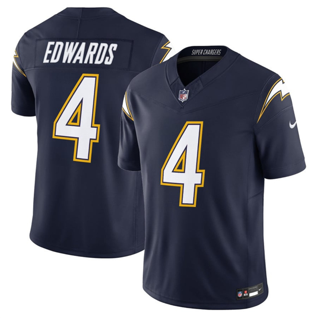Men's Los Angeles Chargers #4 Gus Edwards Navy 2025 F.U.S.E. Alternate Vapor Limited Stitched Football Jersey